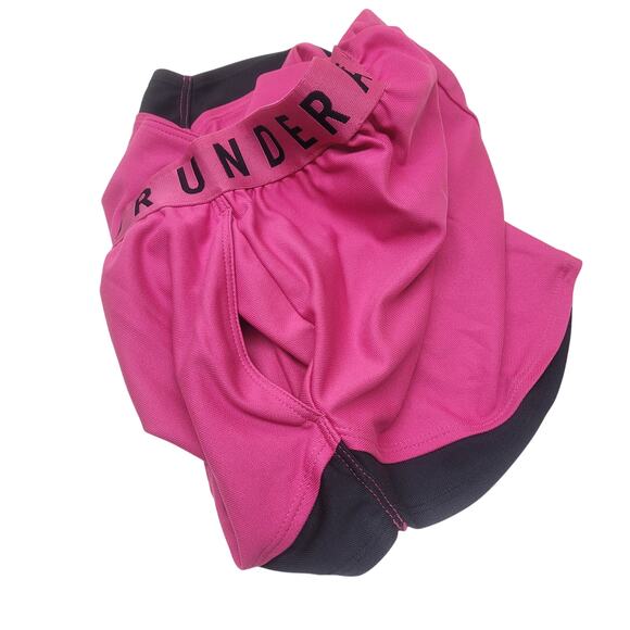 Lot of 2 Under Armour Women's Play Up Shorts XS Gray HeatGear Loose & Pink/Black - Picture 9 of 12